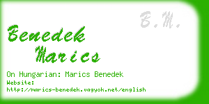 benedek marics business card